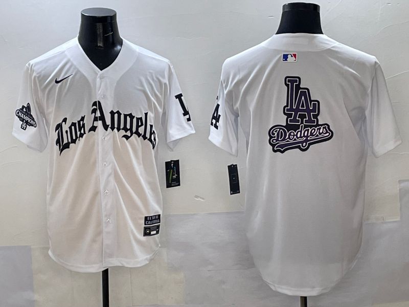 Men Los Angeles Dodgers Blank White Five generations Joint Name 2025 Nike MLB Jersey style 62->los angeles dodgers->MLB Jersey
